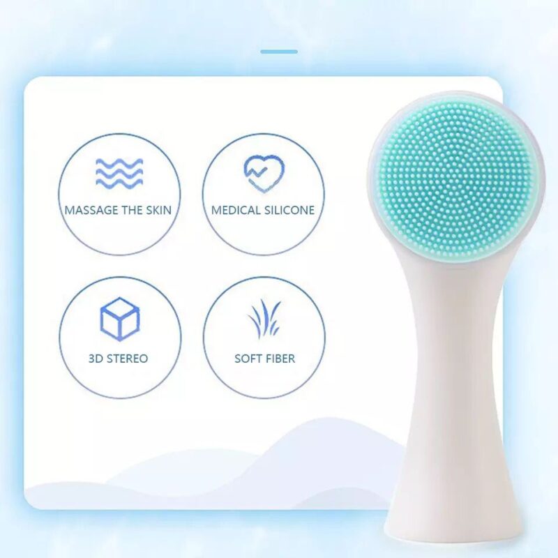 Silicone Face Cleansing Brush Double-Sided Facial Cleanser Blackhead Removal 1 Silicone Face Cleansing Brush Double-Sided Facial Cleanser Blackhead Removal