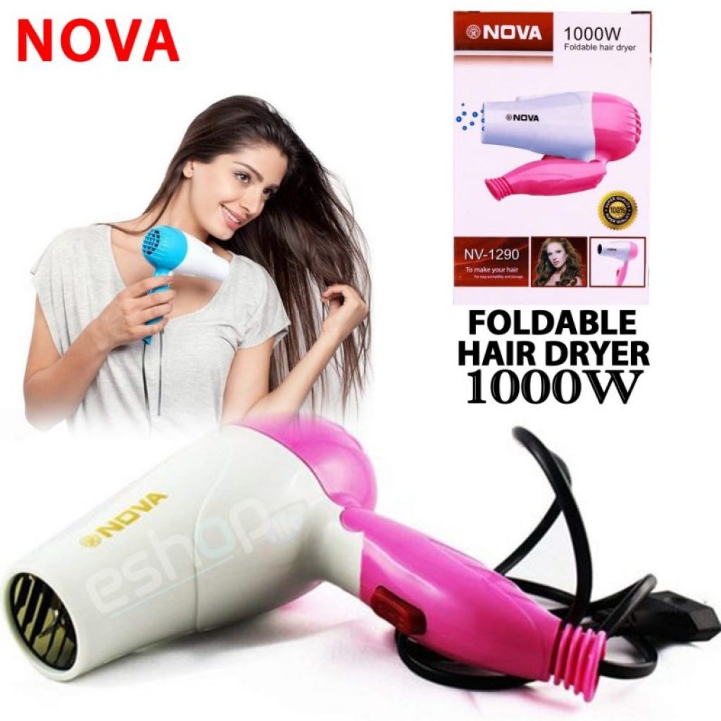 Nova Foldable Warm Hair Dryer 1000w Power High Quality