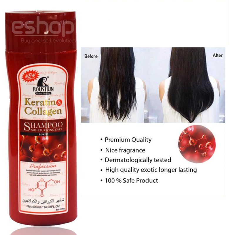 Keratin Collagen Shampoo New Roushun 400ml 1 Keratin Collagen Shampoo New Roushun 400ml