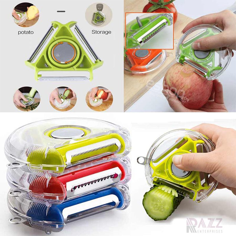 3 in 1 Round Rotary 3 Blades Potato Vegetable Cutter 2 3 in 1 Round Rotary 3 Blades Potato Vegetable Cutter - Image 2