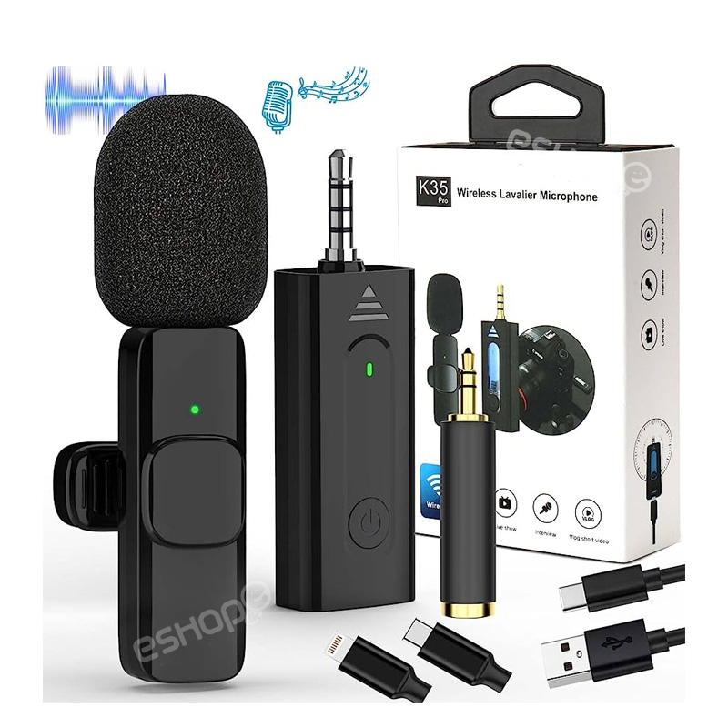 Wireless Mic Noise Reduction, Plug & Play K35 Mic bluetooth 1 K35 Collar Microphone 2.4G Wireless Mic Plug & Play Noise Reduction Voice Recorder