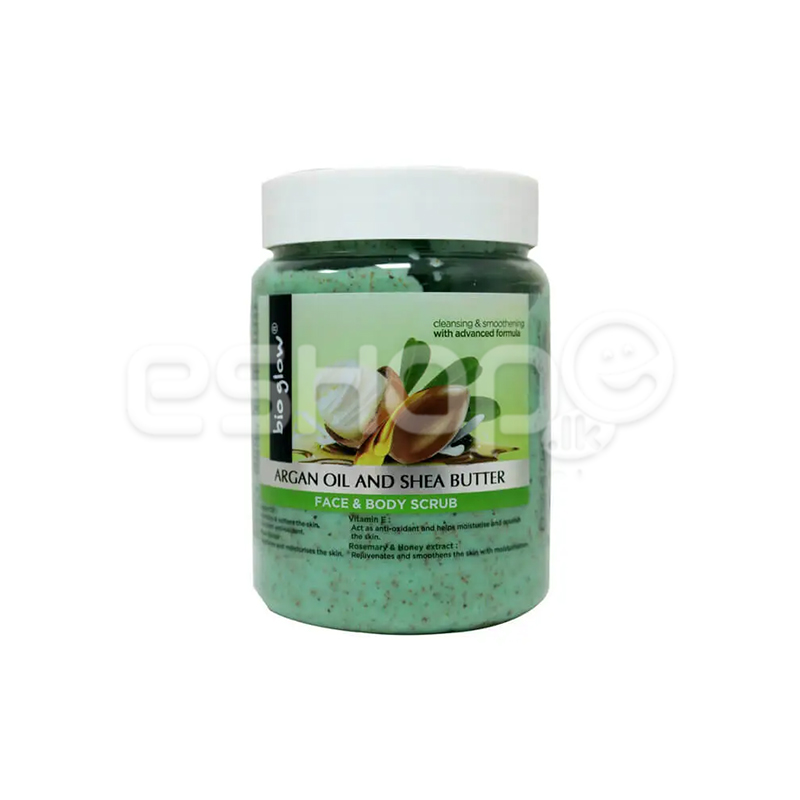 Bio Glow Face & Body Scrub with Argan Oil and Shea Butter 1 Bio Glow Face & Body Scrub with Argan Oil and Shea Butter