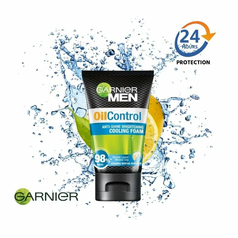 Garnier Men Oil Control Anti-Shine Brightening Cooling Foam Face Wash